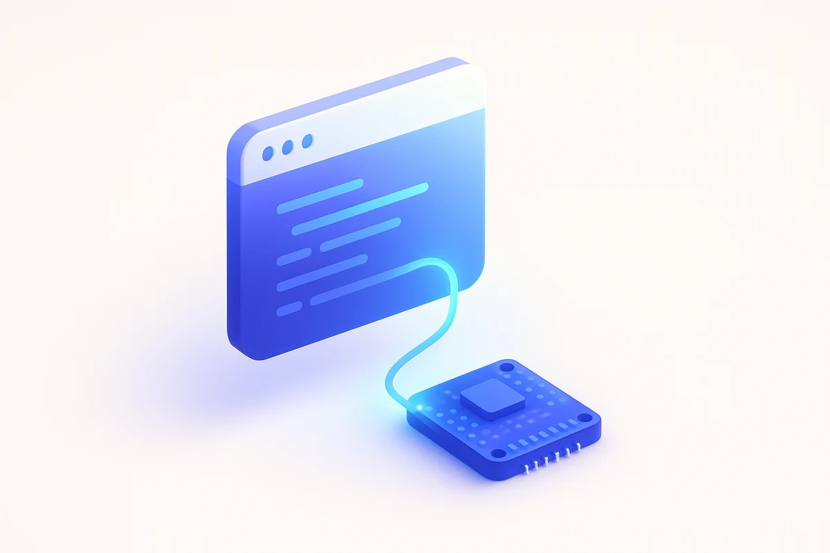 Code in the browser drives the circuit directly