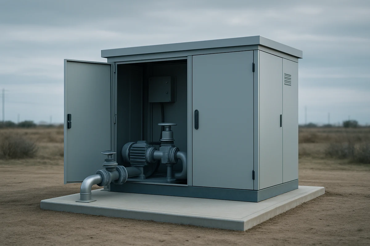 屋外機械に LTE モジュールを取り付け、クラウドへ接続するイメージ