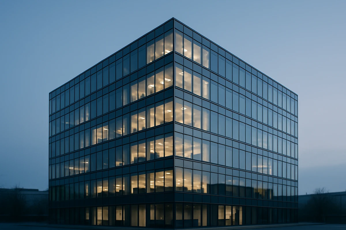 ビル各階に取り付けられた IoT センサーがクラウドに情報を送るイメージ